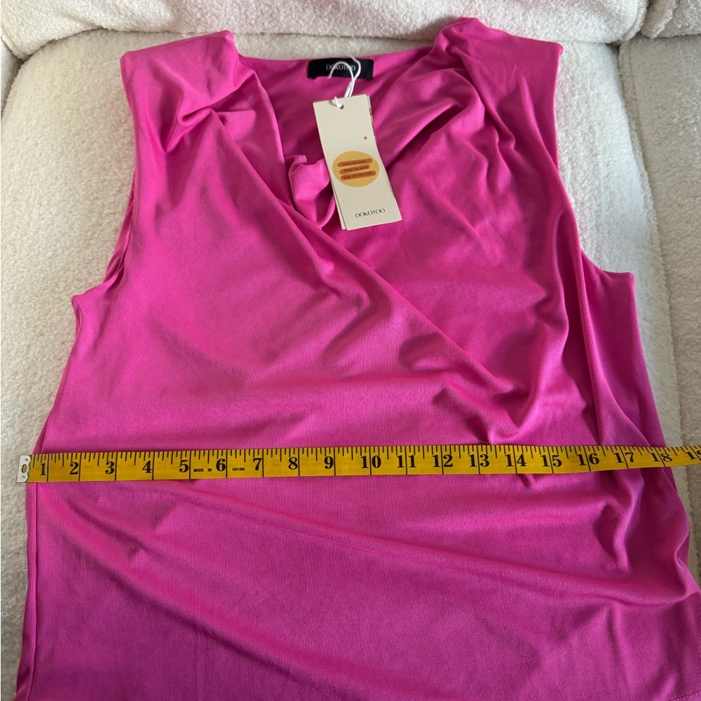 Pink Tank Top With Shoulder Padding - Picture 6 of 6